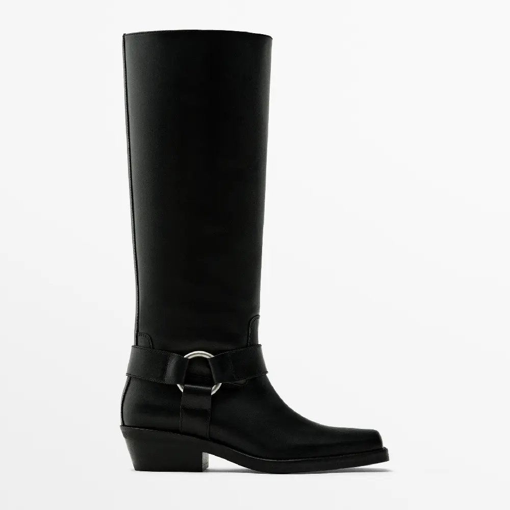 

Сапоги Massimo Dutti Side Horsebit, черный