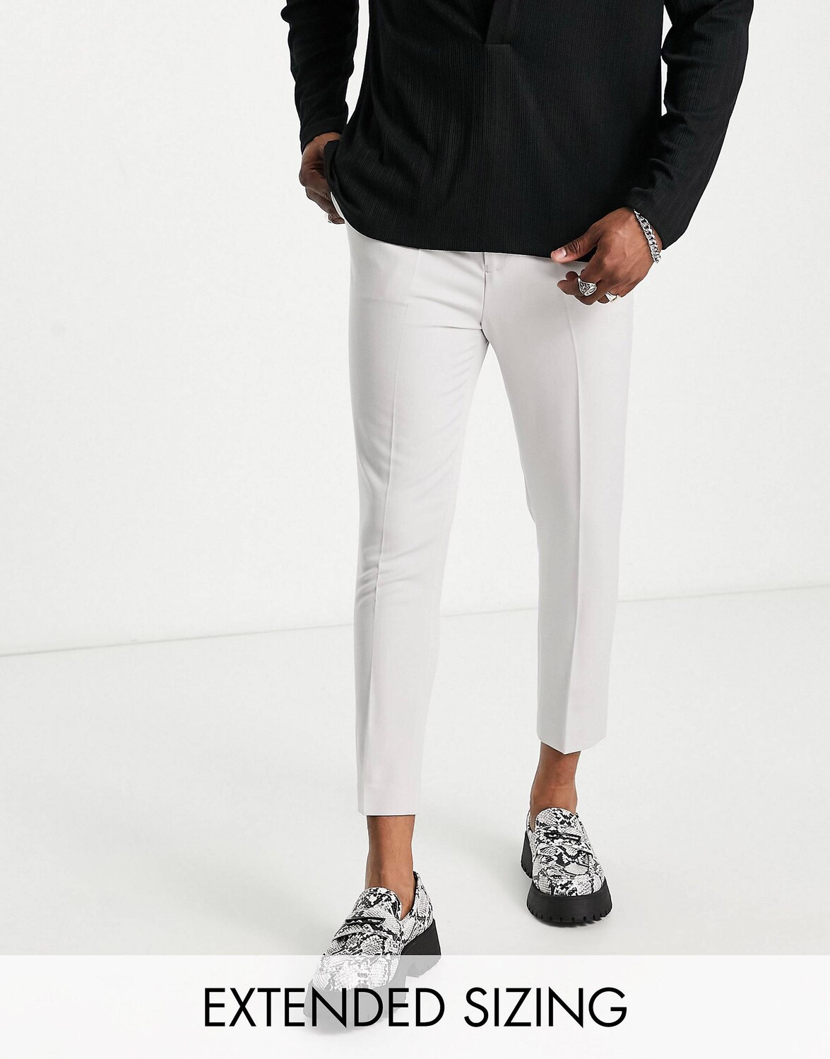 

Серые зауженные брюки ASOS DESIGN