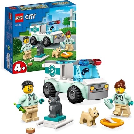 

Конструктор Lego 60382 City Vet Van Rescue с игрушечной машиной скорой помощи для животных
