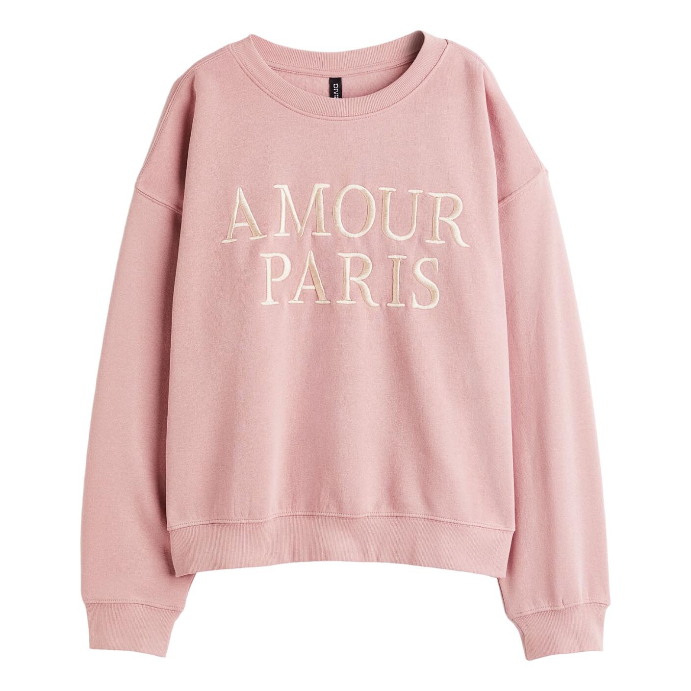 

Свитшот H&M Amour Paris Sweatshirt With Motif, светло-розовый