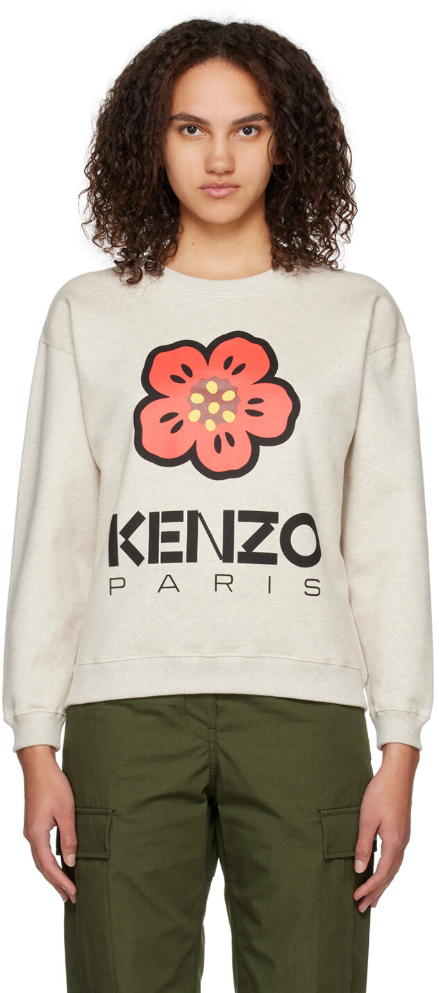 

Серый свитшот Kenzo Paris с цветочным принтом боке