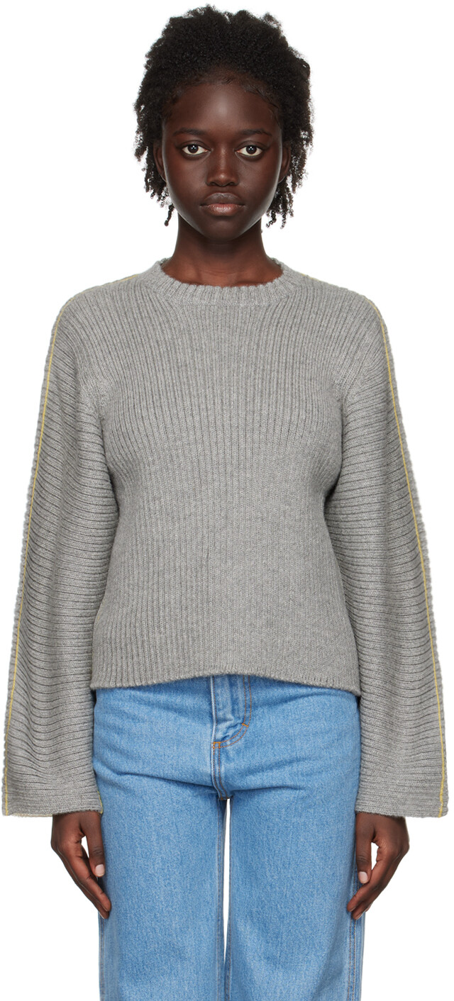 

Серо-белый пепельный свитер Eckhaus Latta