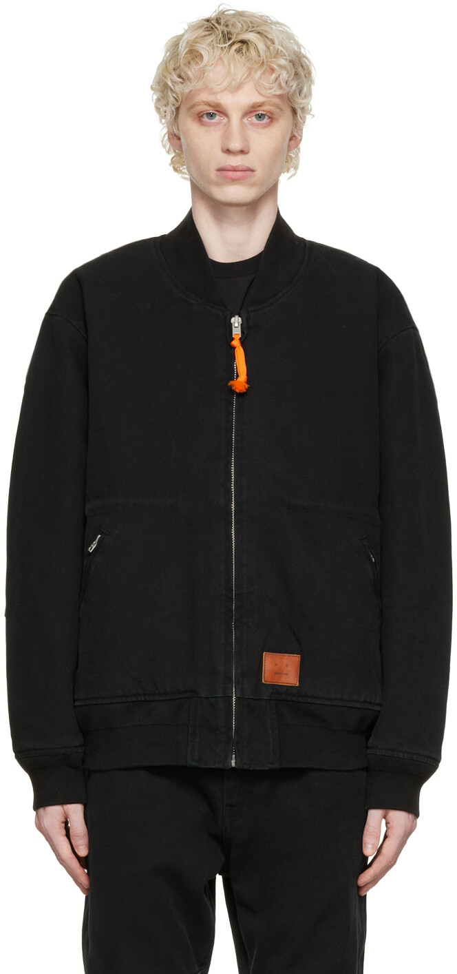 

Черный бомбер из органического хлопка Acne Studios