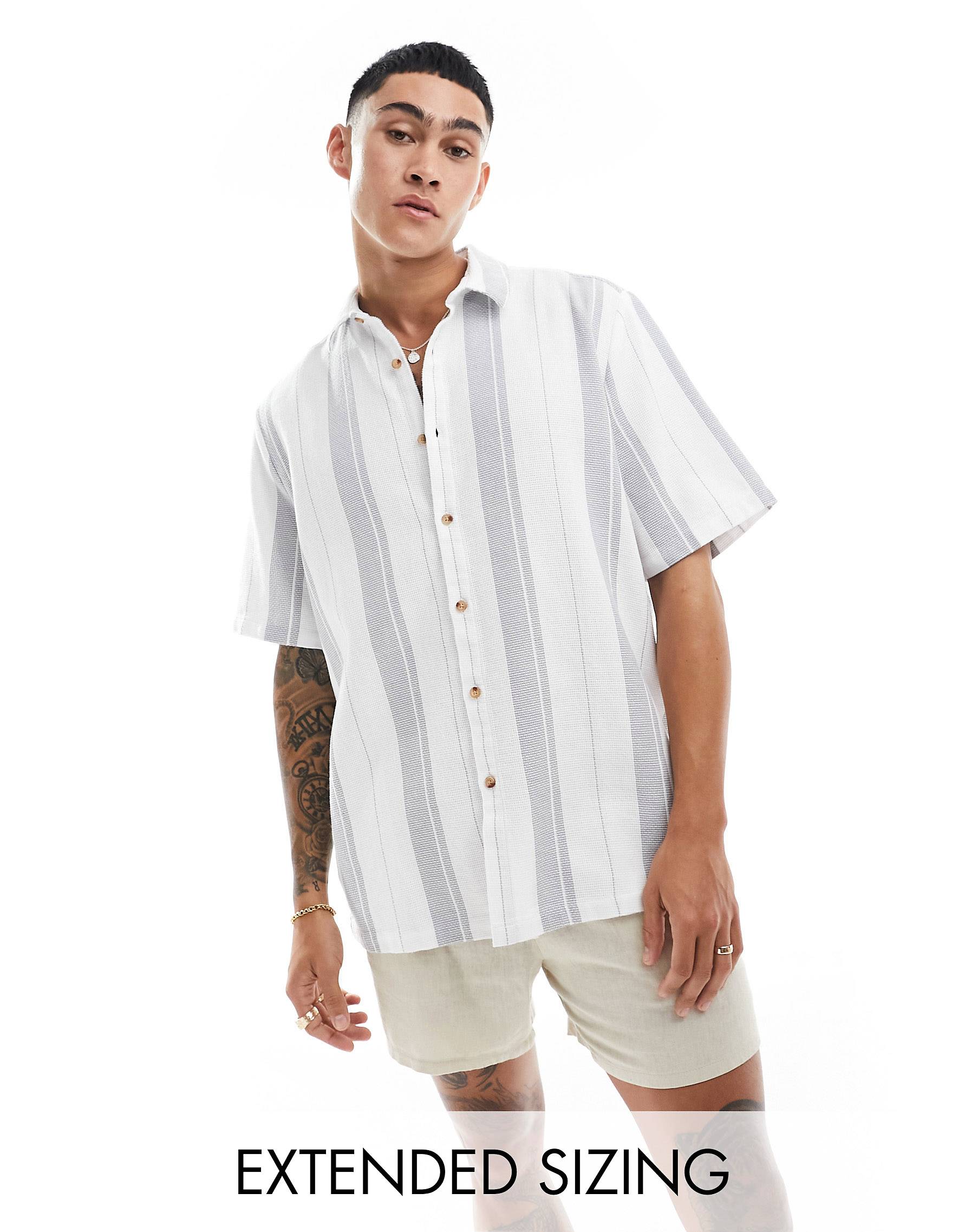 Рубашка Asos Design Relaxed Textured, серый рубашка твоё в полоску 44 размер