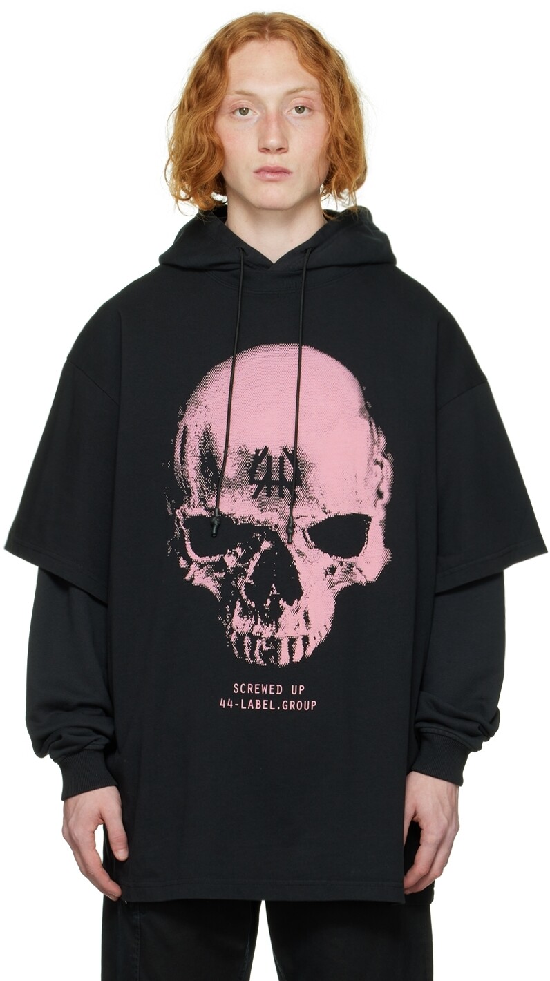 

Худи Doppel с монограммой Skull Black 44 Label Group