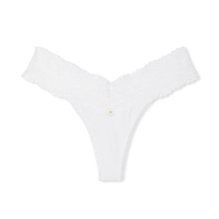 

Трусики-стринги Victoria's Secret Lace Waist Cotton, белый