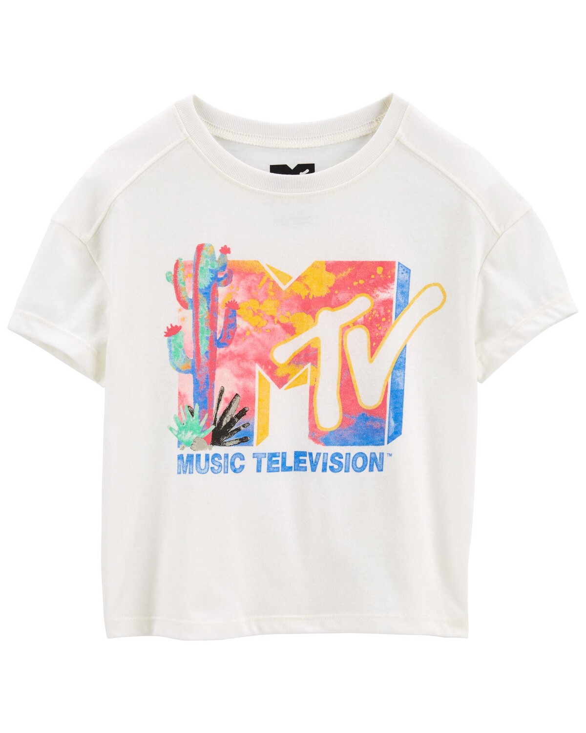 

Футболка Kid MTV Music Television свободного кроя с рисунком Carter's, белый