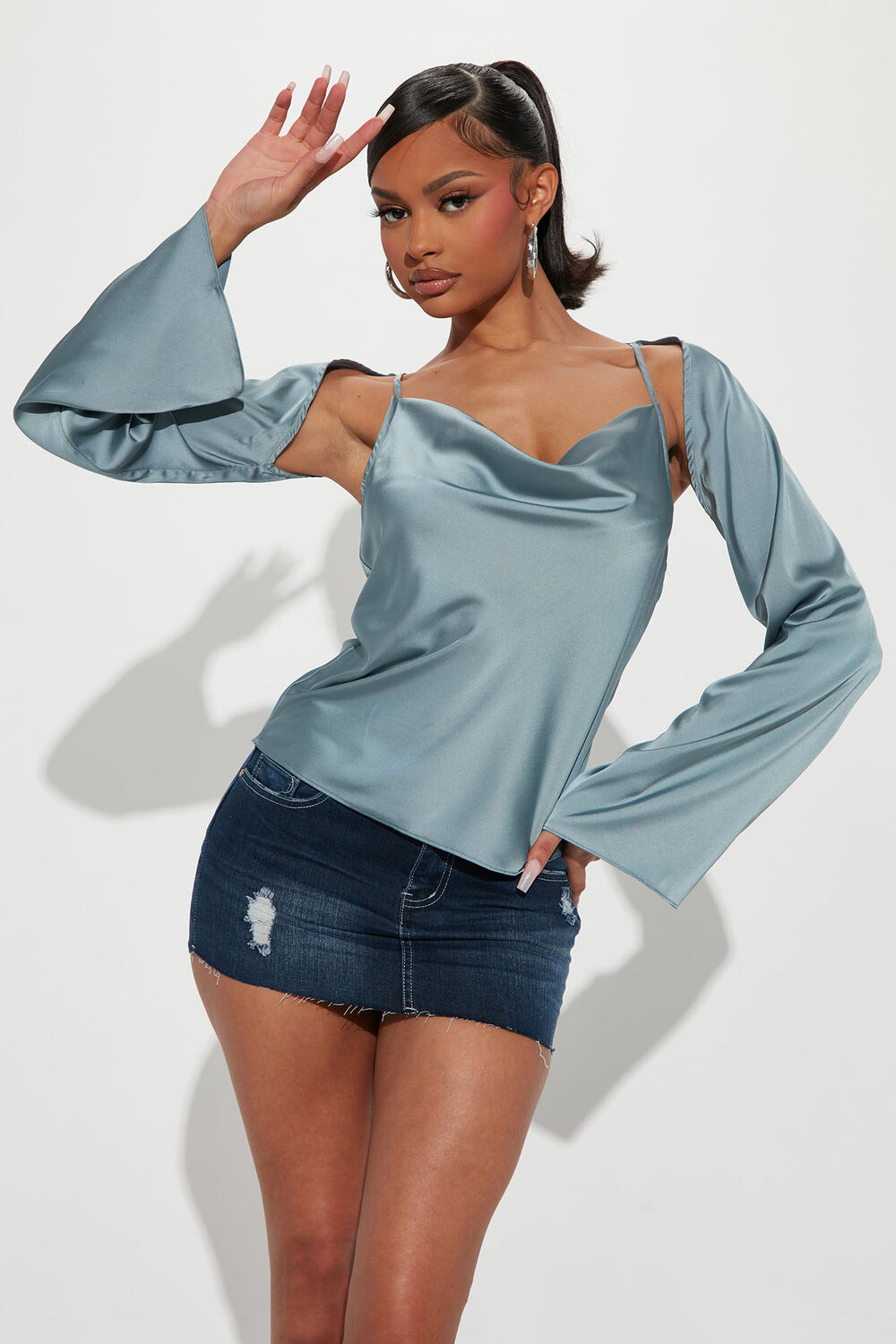 

Блузка Fashion Nova A1952T, нефритовый