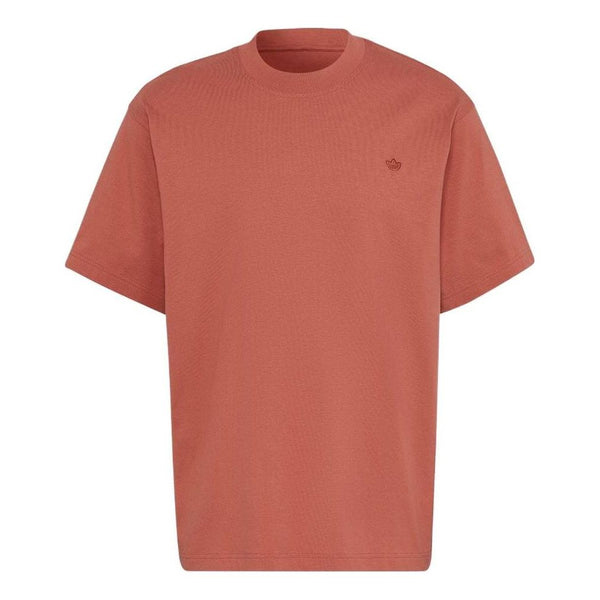 Футболка Adidas originals Small Logo Embroidered Solid Color Round Neck Short Sleeve T-Shirt, Красный bronze 56k b logo embroidered crew neck