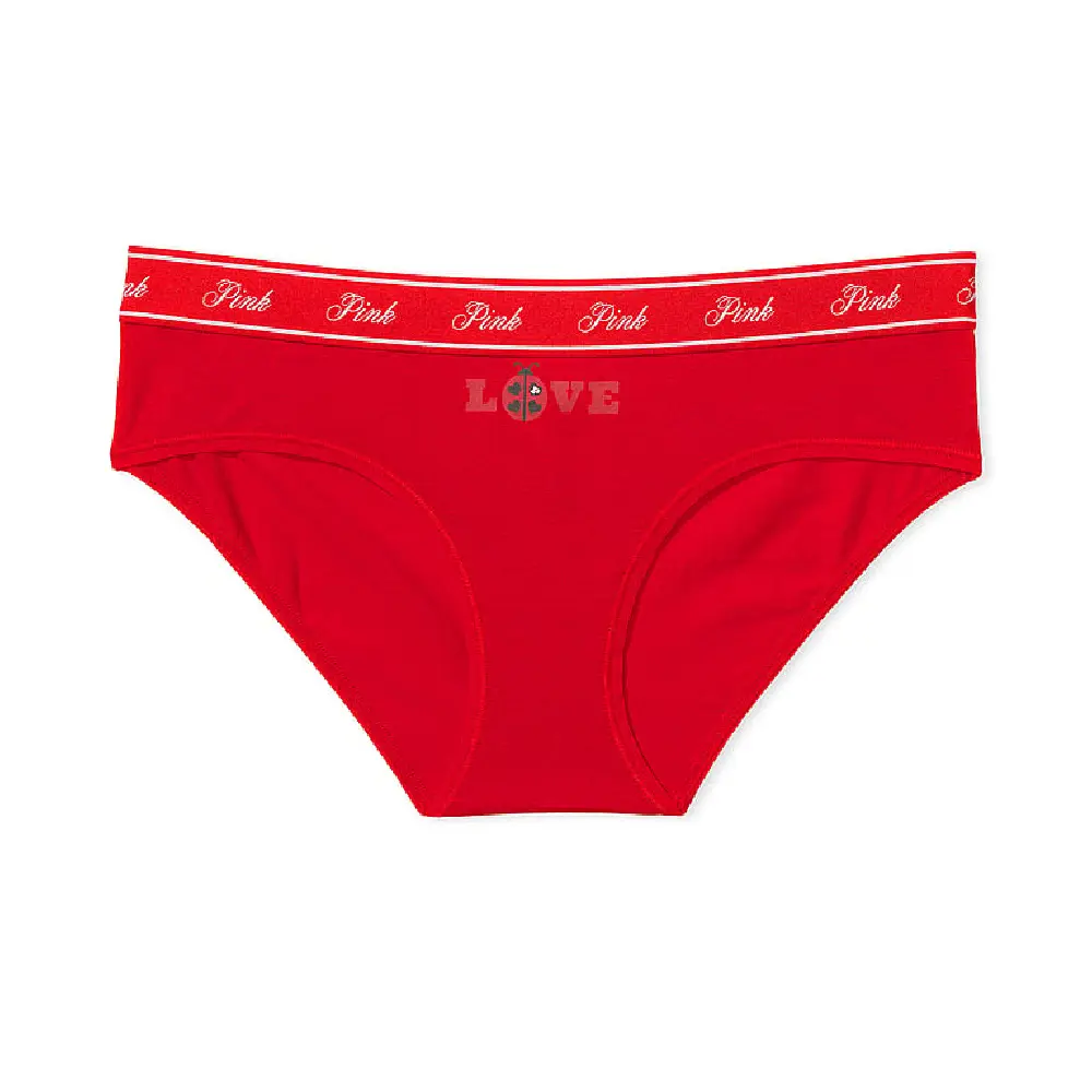 

Трусы Victoria's Secret Pink Logo Cotton Hiphugger, красный
