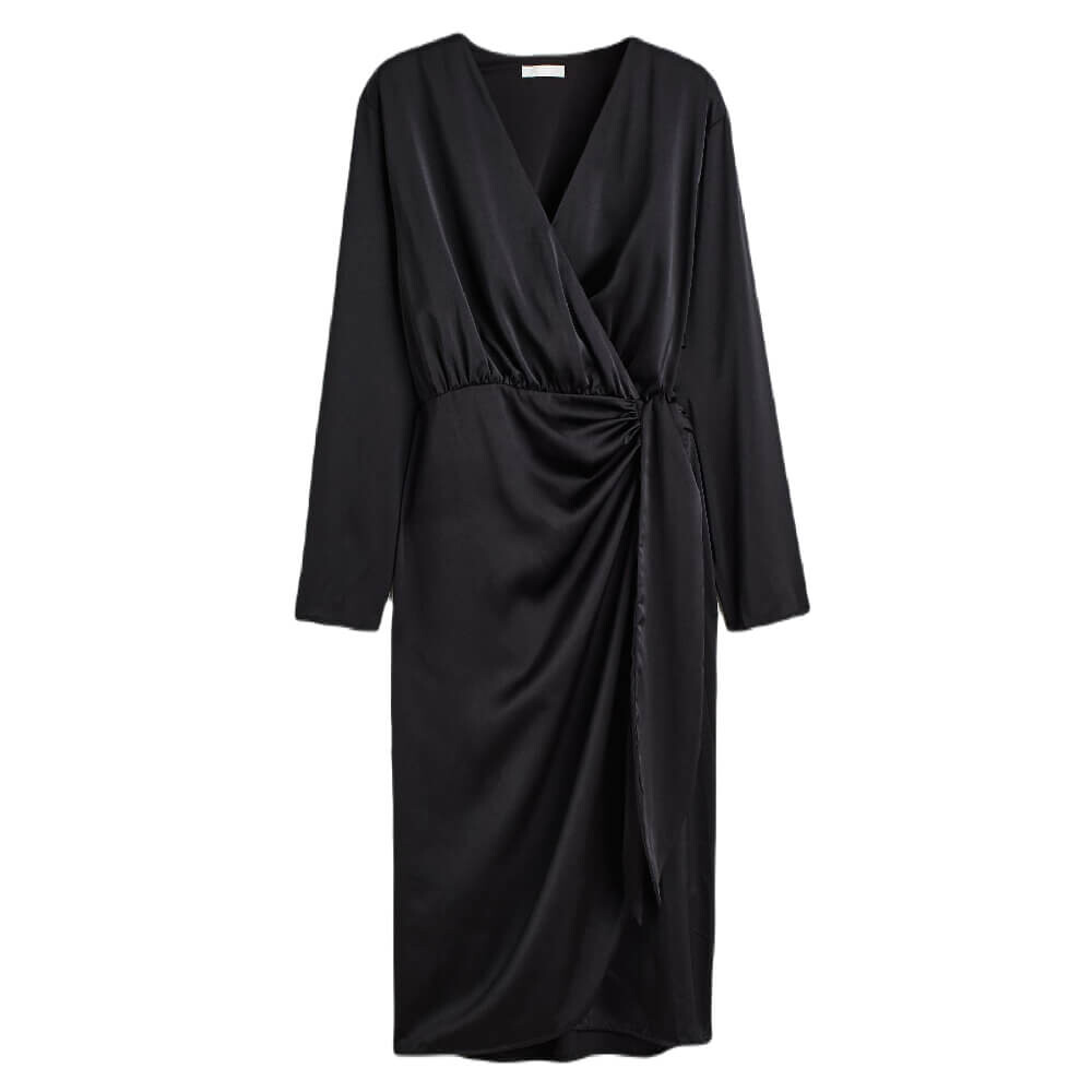 

Платье H&M Satin Wrap, черный