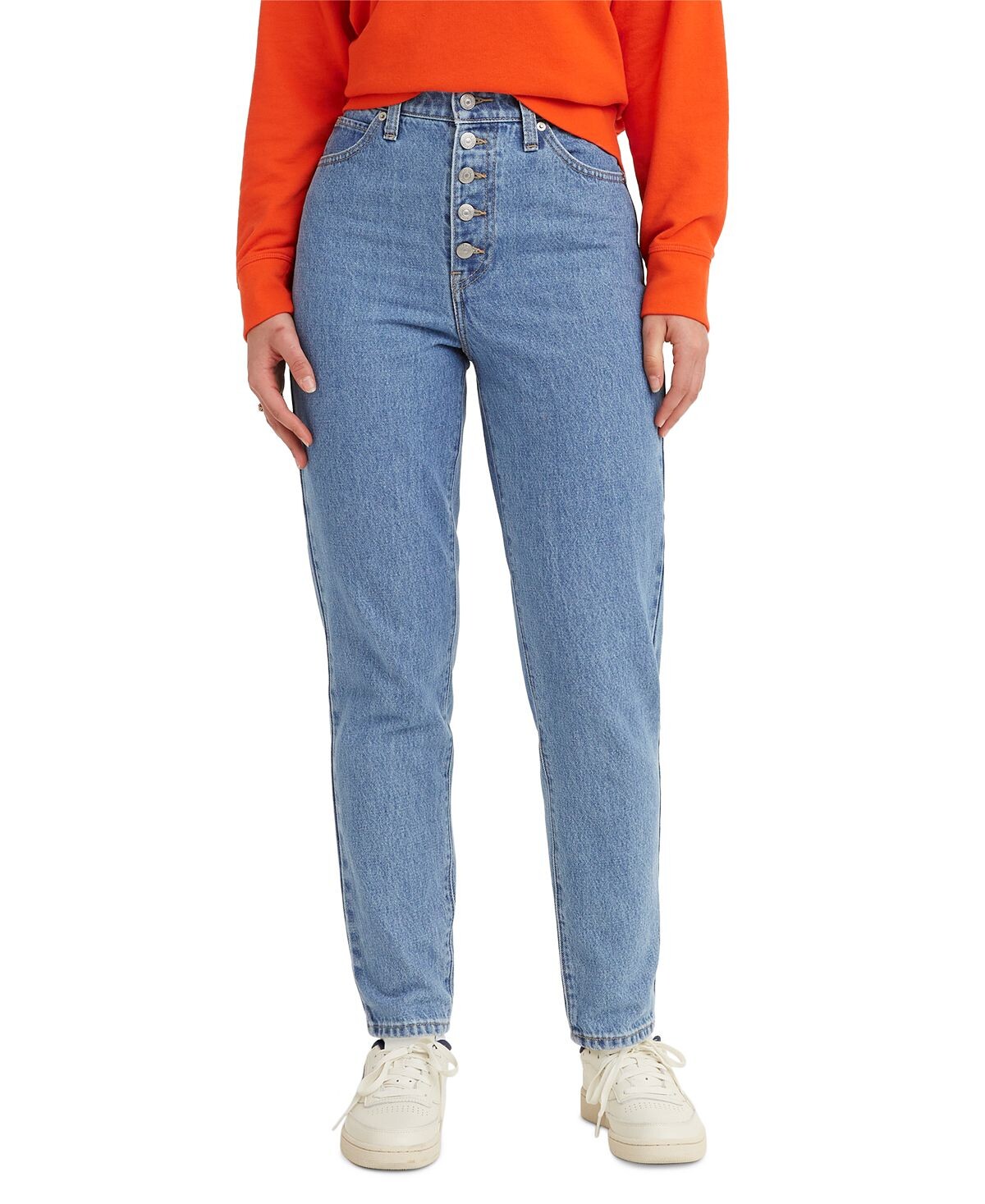 

Прямые хлопковые джинсы Mom с высокой талией Levi's