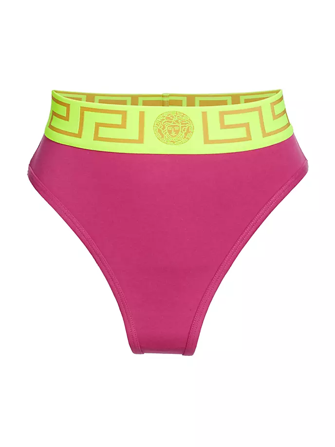 

Трусы Greca с высокой посадкой Versace, желтый