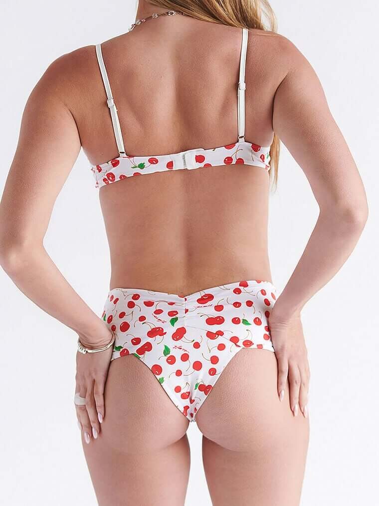 

Топ бикини Frankies Bikinis Lucia, принт вишня, Коричневый