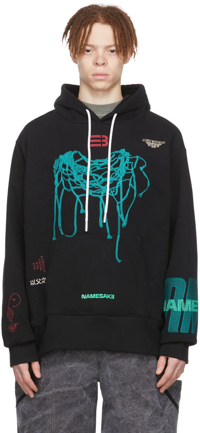 

Черный худи из хлопка NAMESAKE
