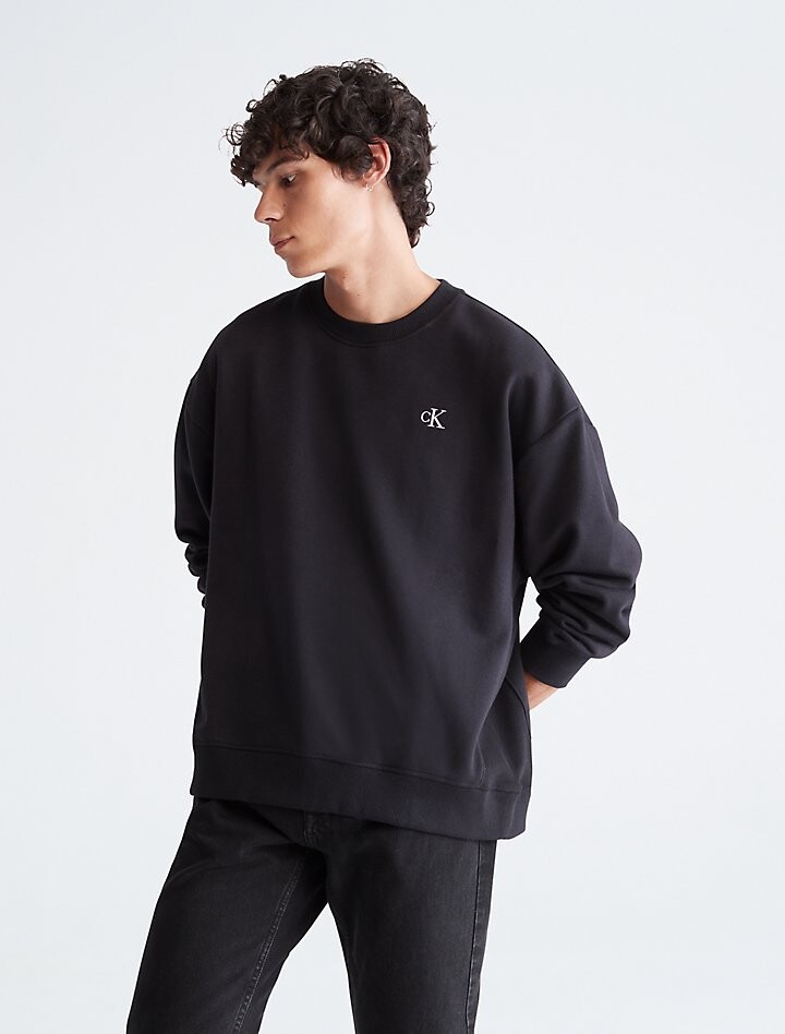 

Толстовка из флиса с логотипом Archive Logo свободного кроя Calvin Klein, черный