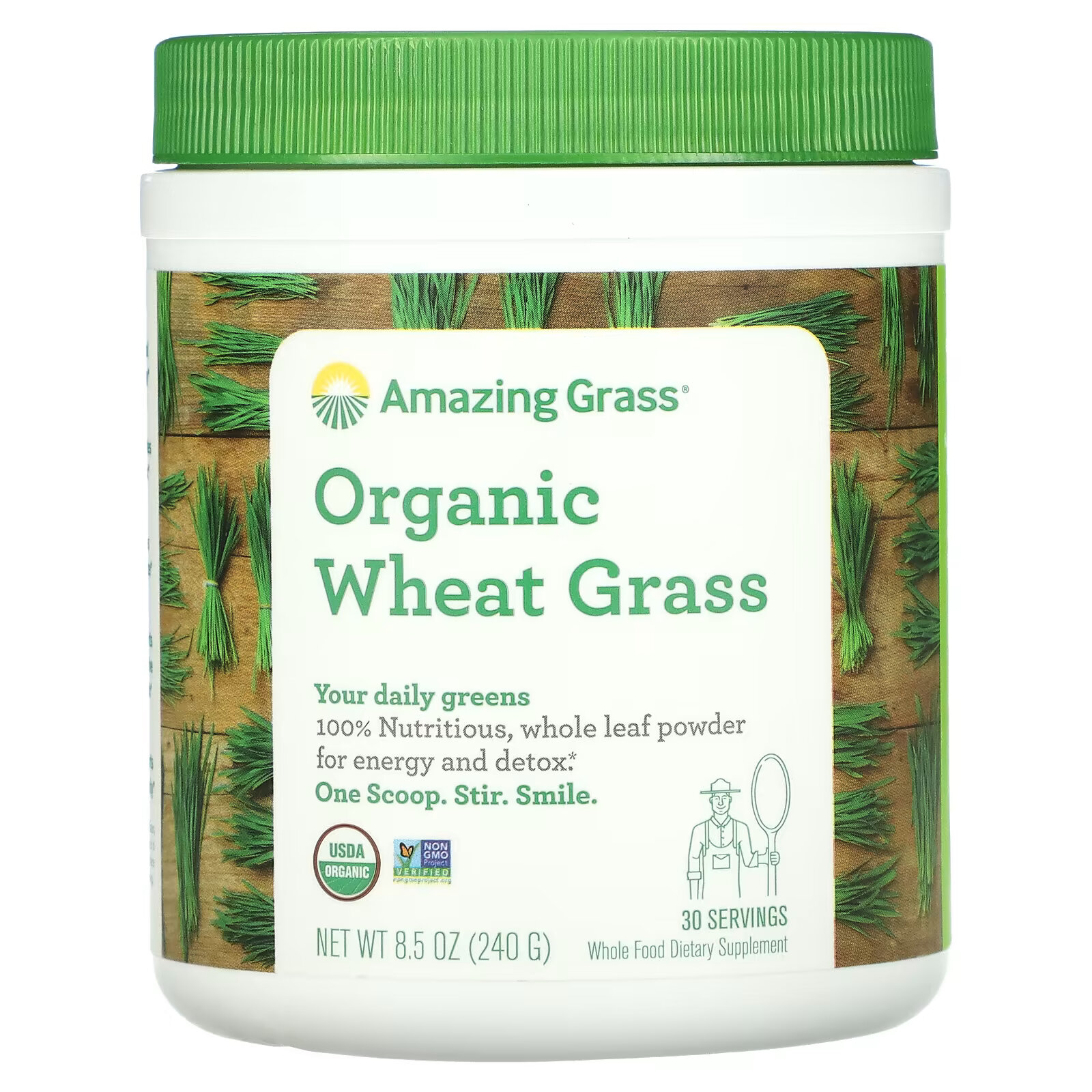 Amazing Grass, Органические ростки пшеницы, 240 г green foods органические сырые ростки пшеницы 300 г 10 6 унции