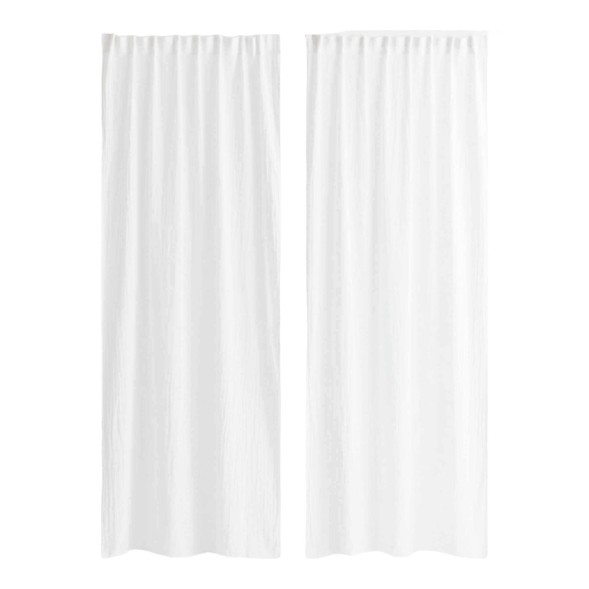 Шторы H&M Home 2-pack Multiway Linen-blend, 2 предмета, белый - фото