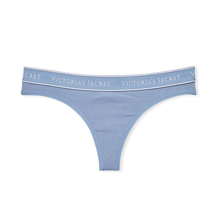 

Стринги Victoria's Secret Logo Cotton Thong Smooth, синий