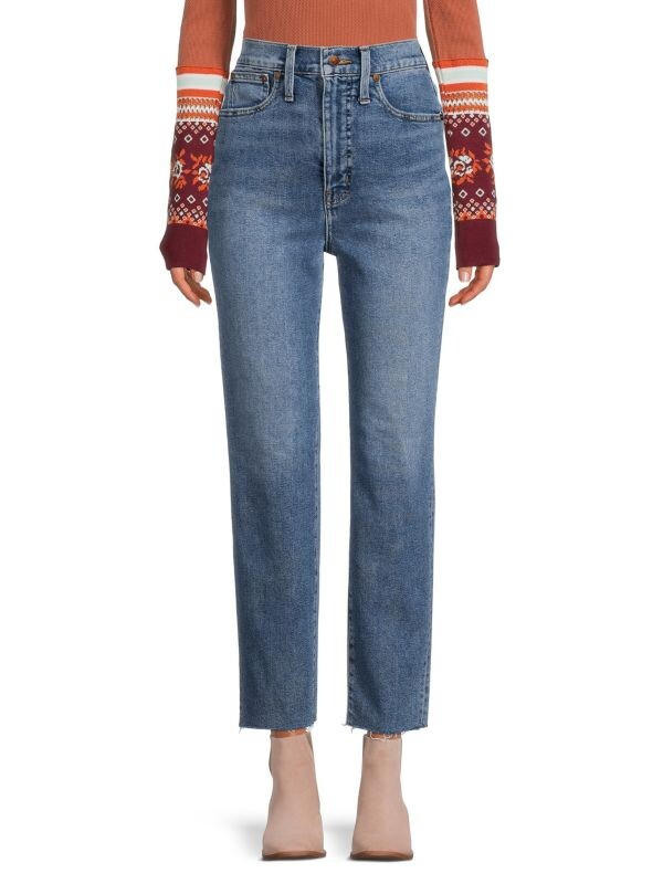Прямые джинсы mom с высокой посадкой Madewell Navy