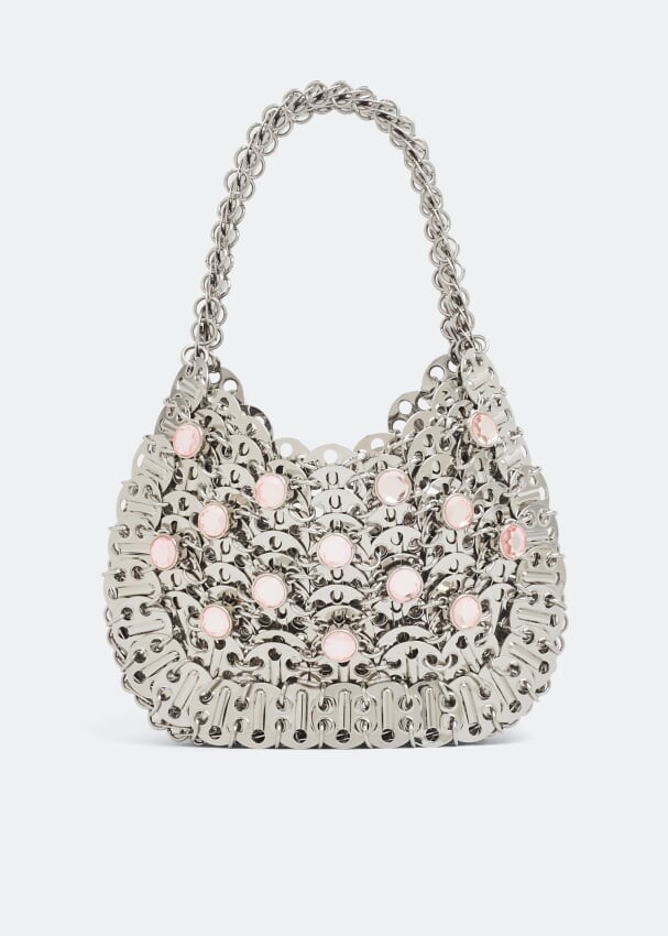 

Сумка PACO RABANNE Small Rhinestone 1969 Moon bag, серебряный