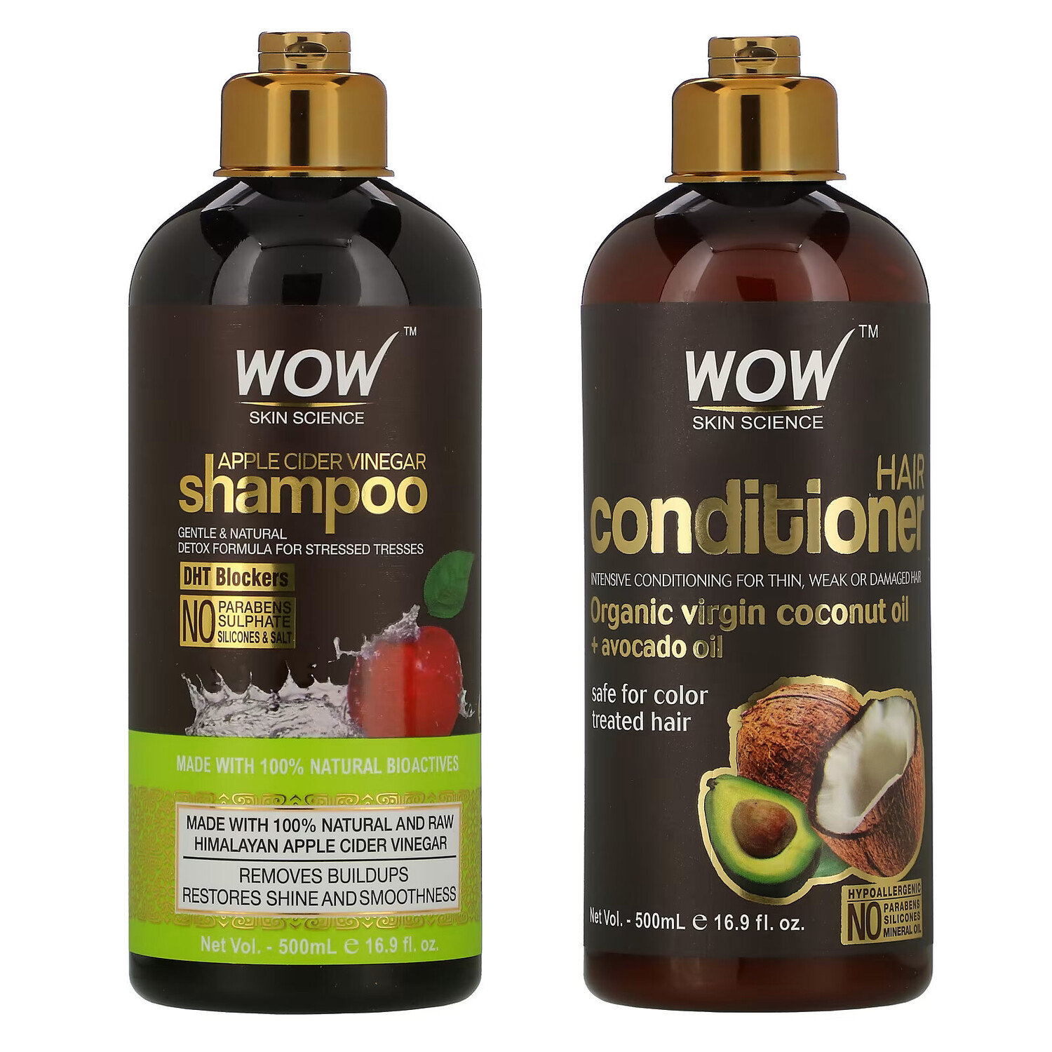 

Wow Skin Science, шампунь и кондиционер с яблочным уксусом, набор для ухода за волосами, 2 предмета