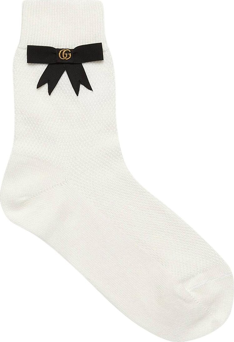 

Носки Gucci Cotton Blend Socks With GG Bow White, белый