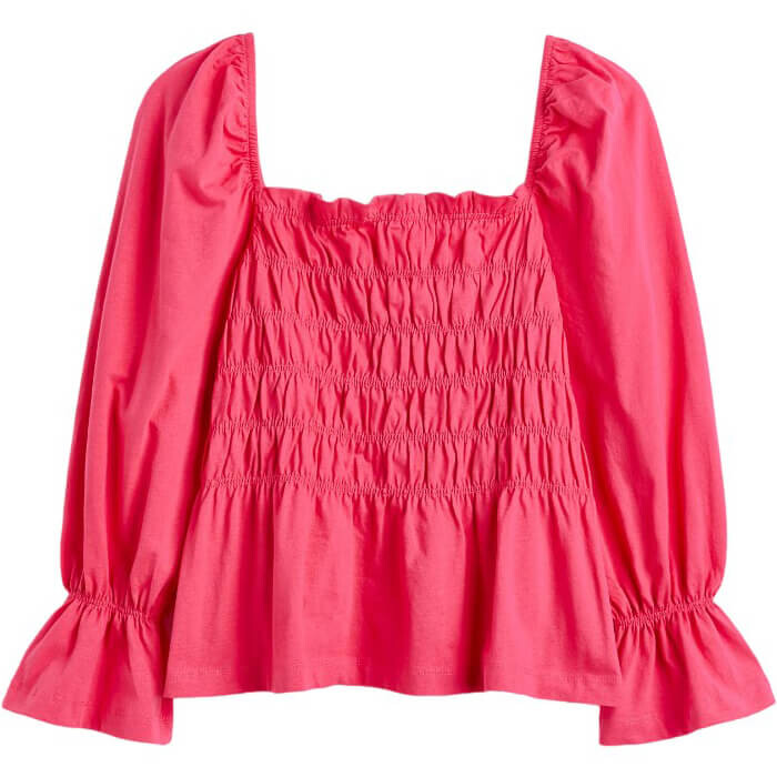

Топ H&M+ Smocked, розовый