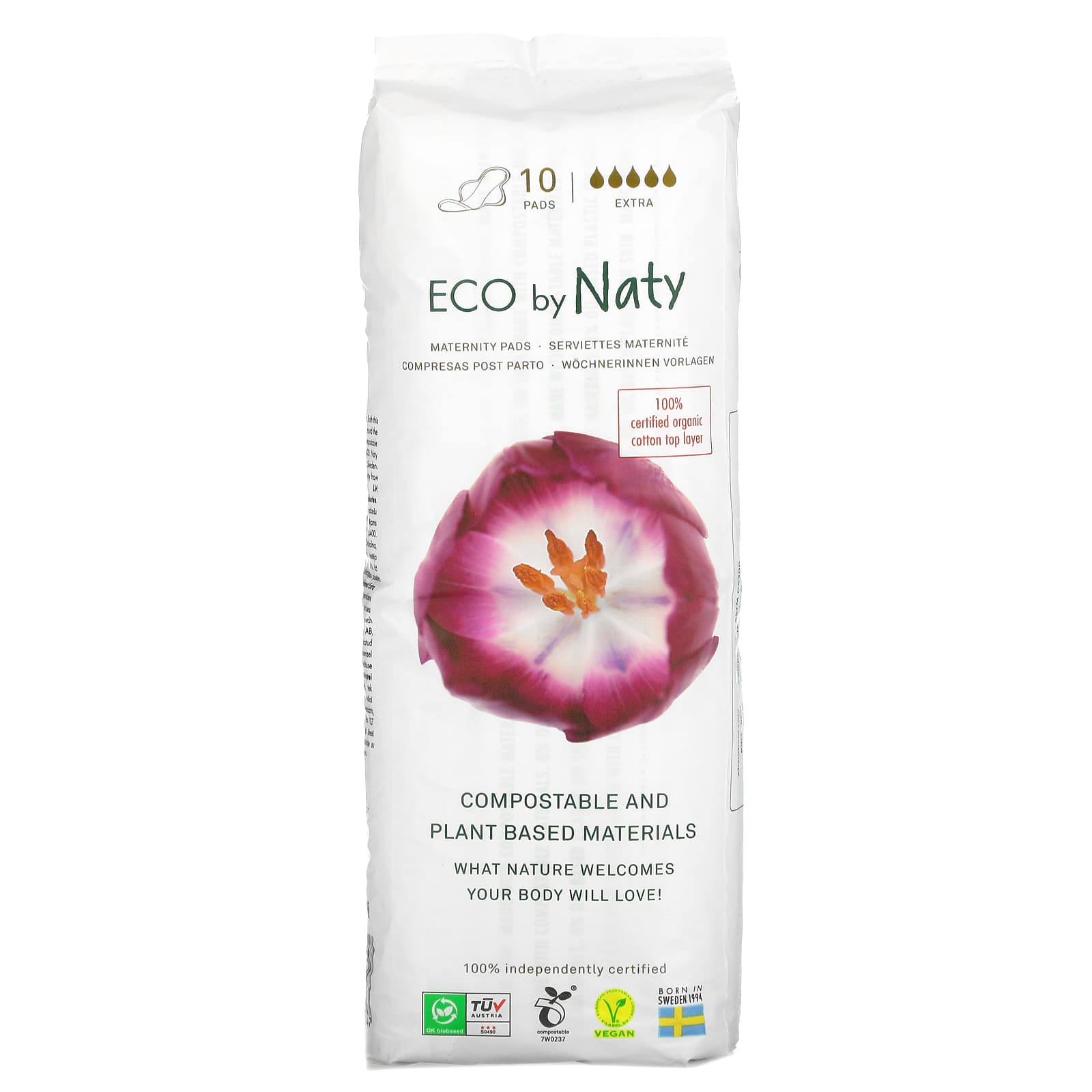 Прокладки Naty Extra для беременных, 10 прокладок гигиенические прокладки naty super 12 прокладок
