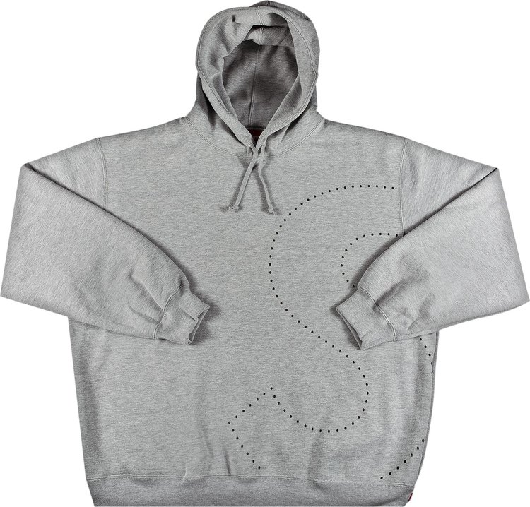 худи supreme s logo zip up hooded sweatshirt heather размер xl серый Толстовка Supreme Laser Cut S Logo Hooded Sweatshirt 'Heather Grey', серый