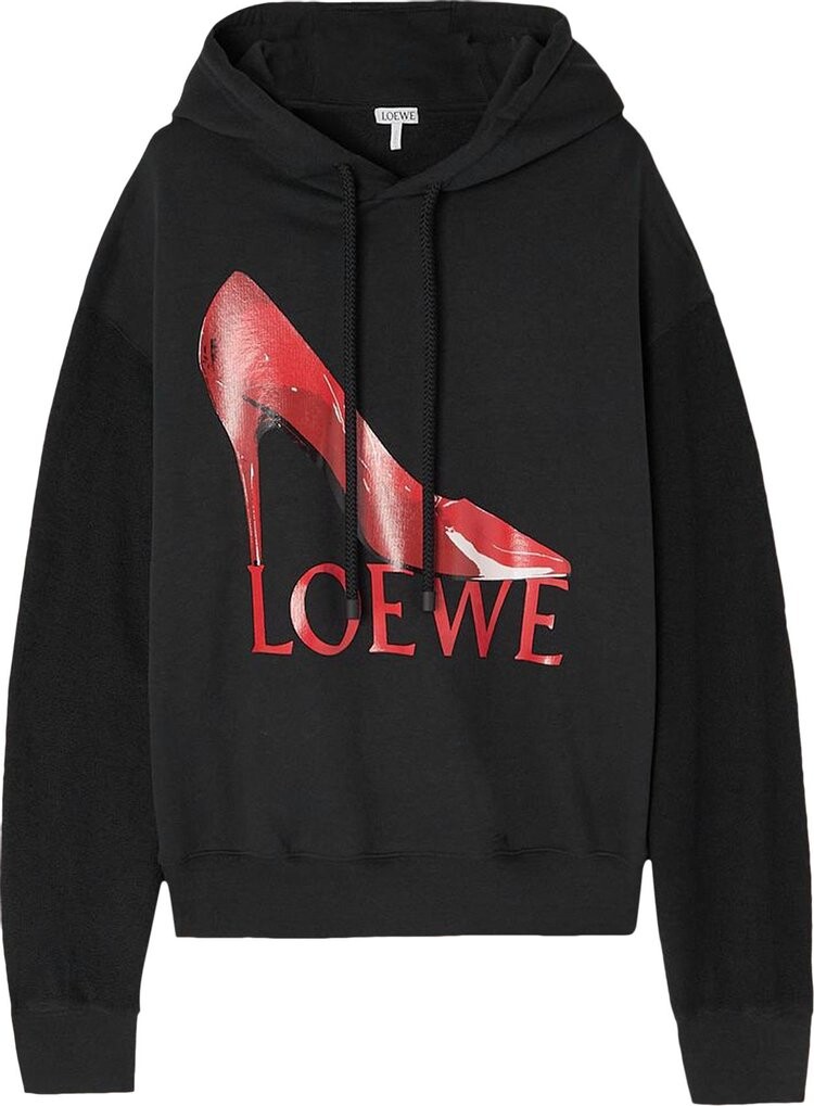 

Худи Loewe Pump Hoodie Black/Red, черный