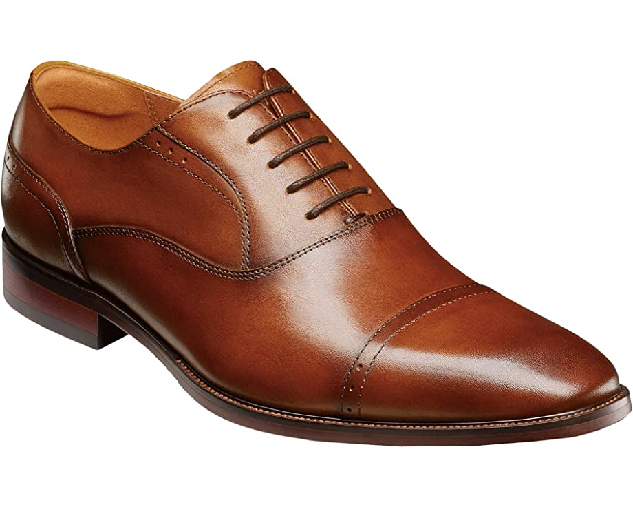 Оксфорды Sorrento Cap Toe Oxford Florsheim, коньяк гладкий - фото