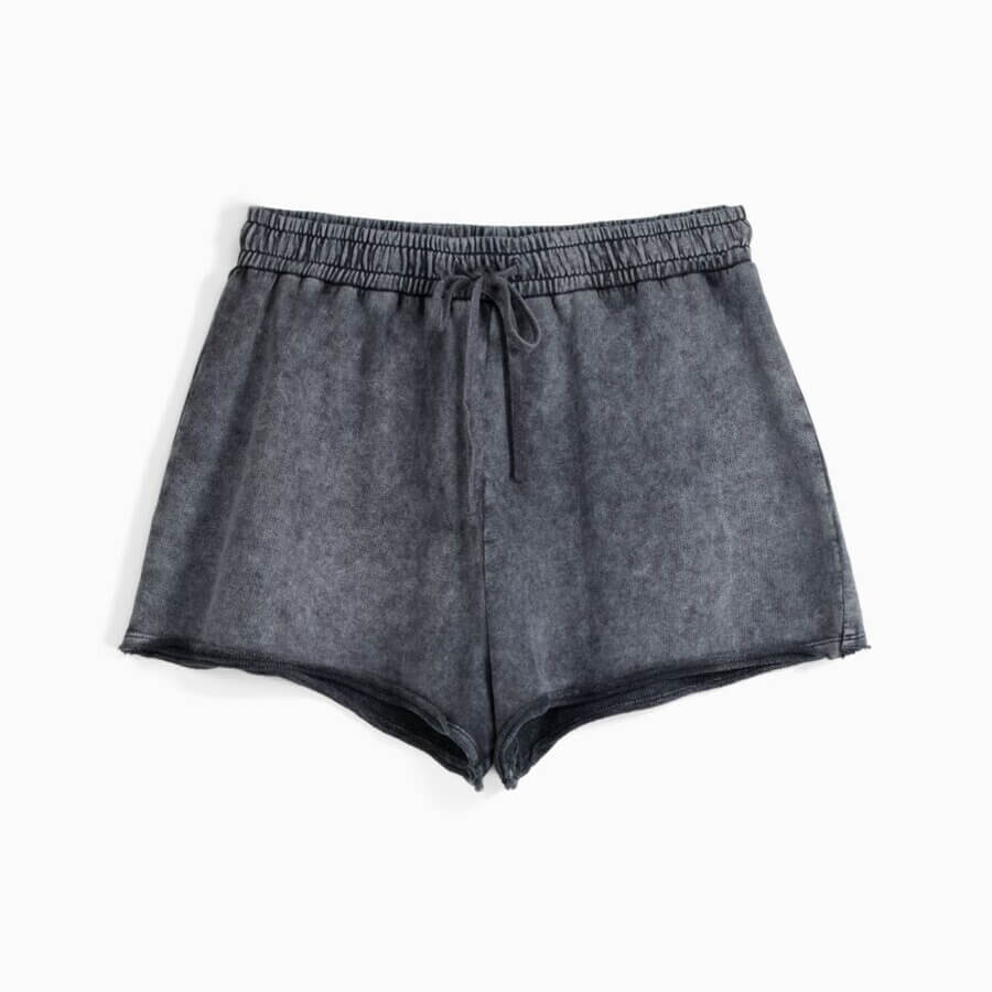 

Шорты Bershka Faded-Effect Plush, серый
