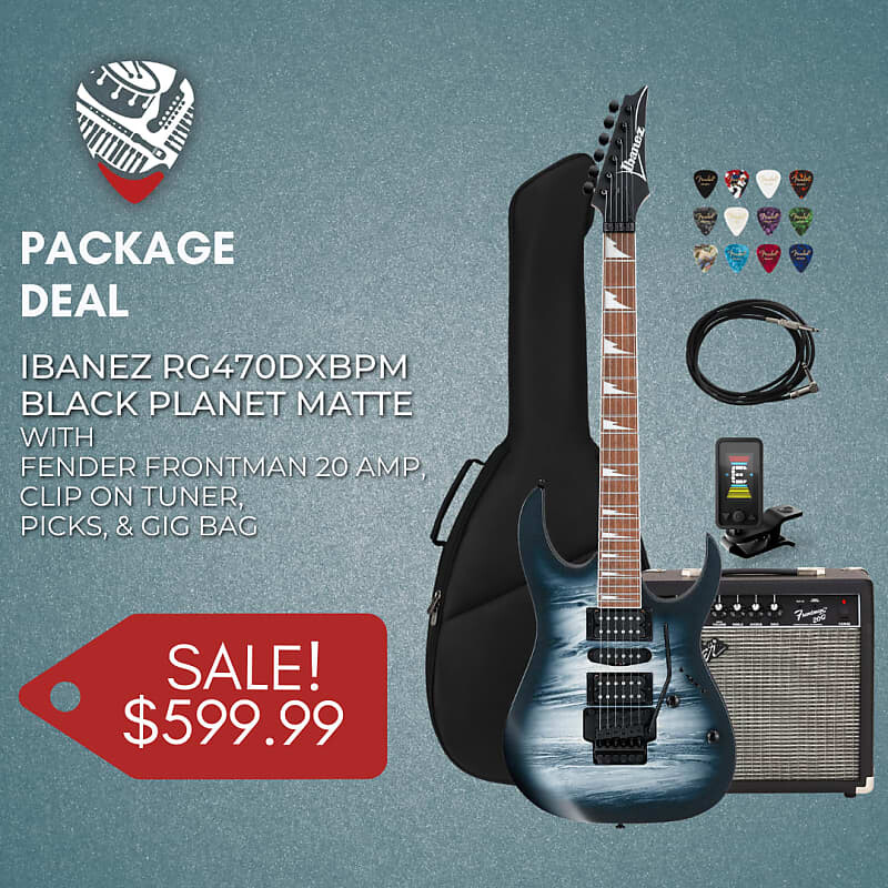 

Набор гитар Ibanez серии RG - Black Planet Matte RG Series Guitar Bundle - Starlight Blue