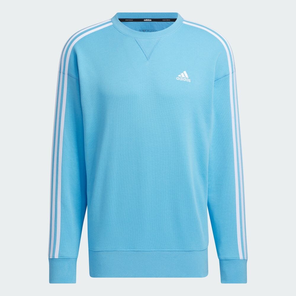 Толстовка Adidas Essentials Plus Loose Fit Three Stripes French Terry, голубой