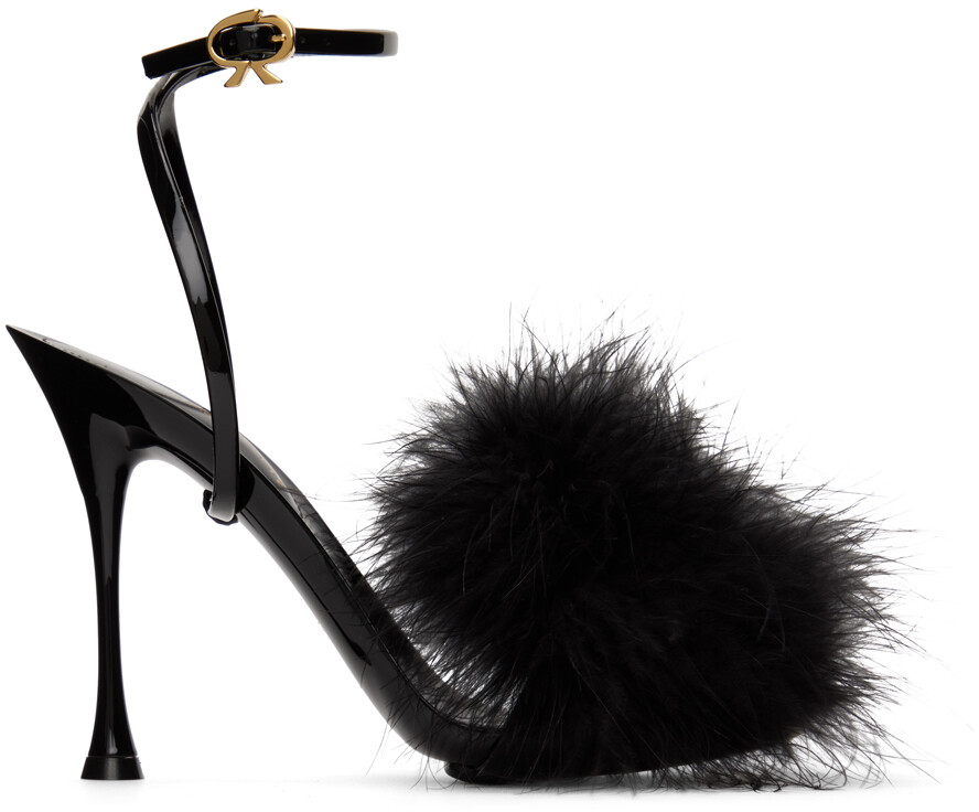 

Босоножки на каблуке с перьями Black Spice Gianvito Rossi