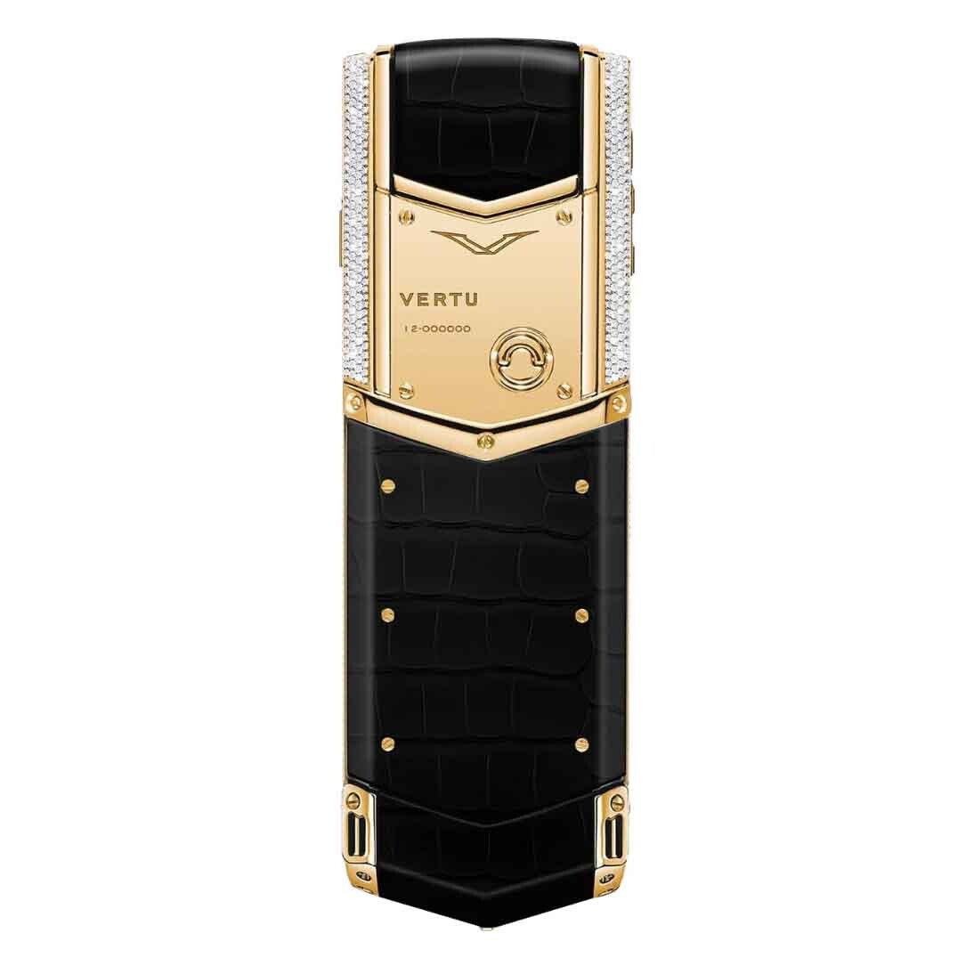 

Мобильный телефон Vertu Signature V Black Gold Diamond Iron Black Alligator, черный/золото
