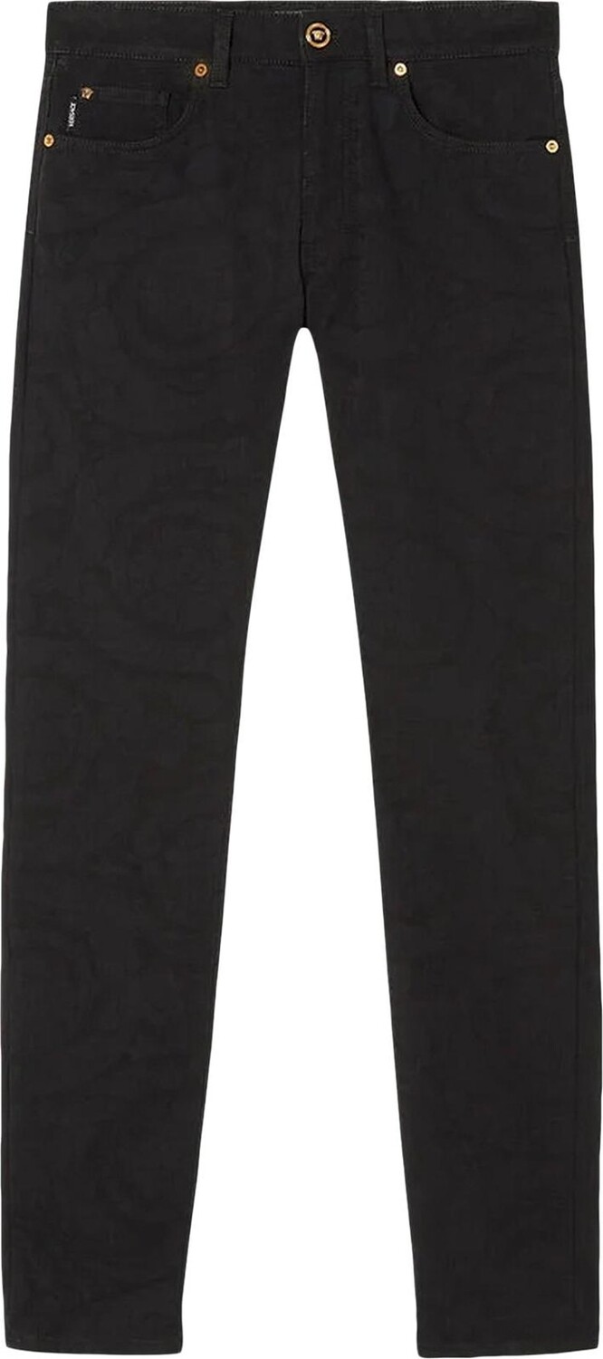 

Джинсы Versace Barocco Jacquard Jeans 'Black', черный