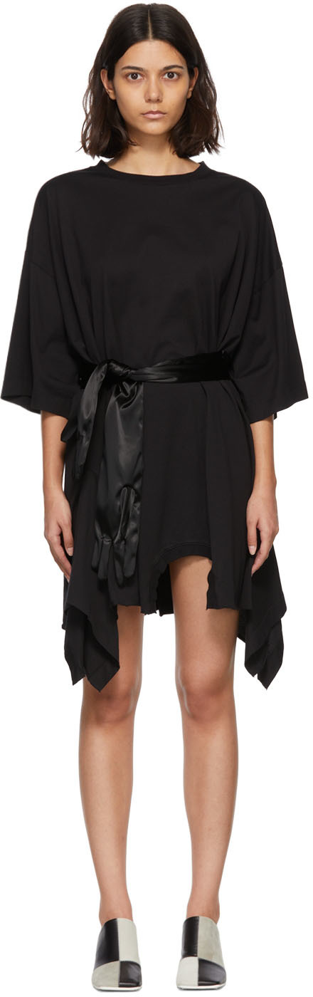 

Черное хлопковое мини-платье MM6 Maison Margiela
