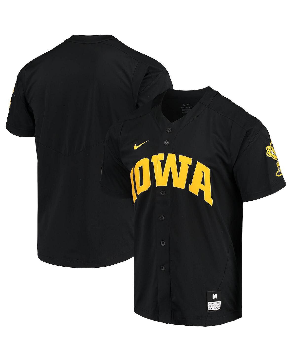 

Мужская черная бейсбольная майка iowa hawkeyes replica vapor elite с пуговицами на всю пуговицу Nike, черный