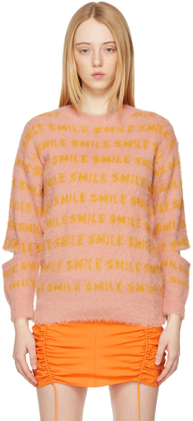

Свитер Smile в розово-оранжевую полоску Stella McCartney, Оранжевый, Свитер Smile в розово-оранжевую полоску Stella McCartney