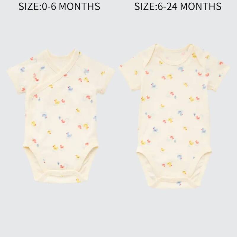 

Боди для новорожденных Uniqlo Newborn Joy Of Print Short, кремовый