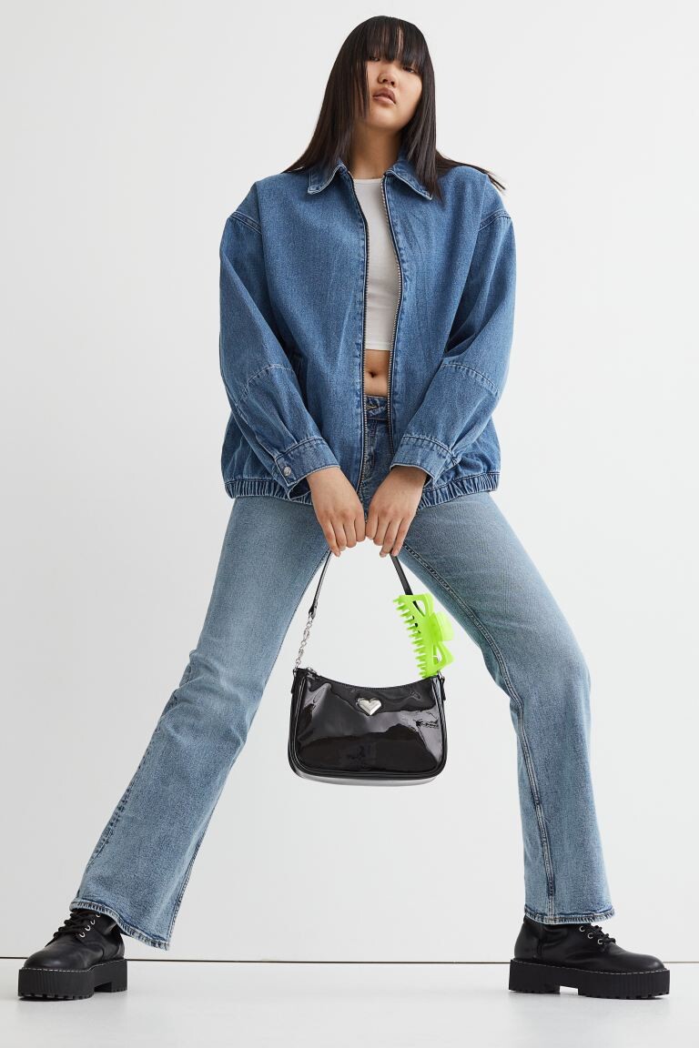 

Хлопковая джинсовая куртка H&M, синий деним