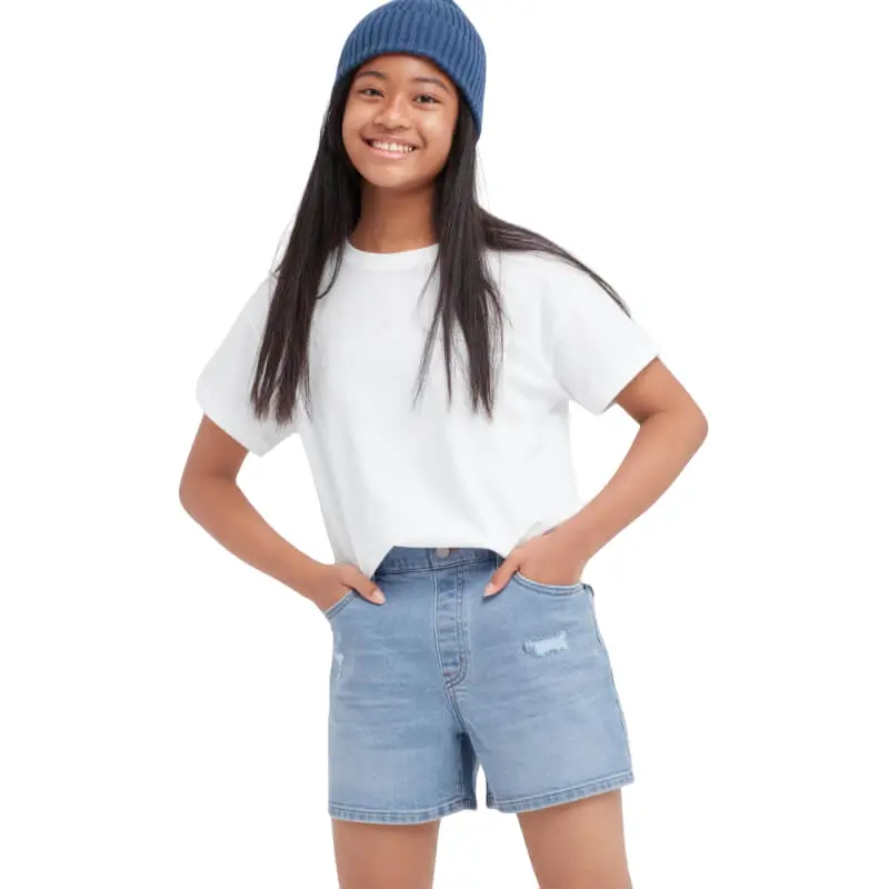

Шорты Uniqlo Girls Distressed Denim, синий