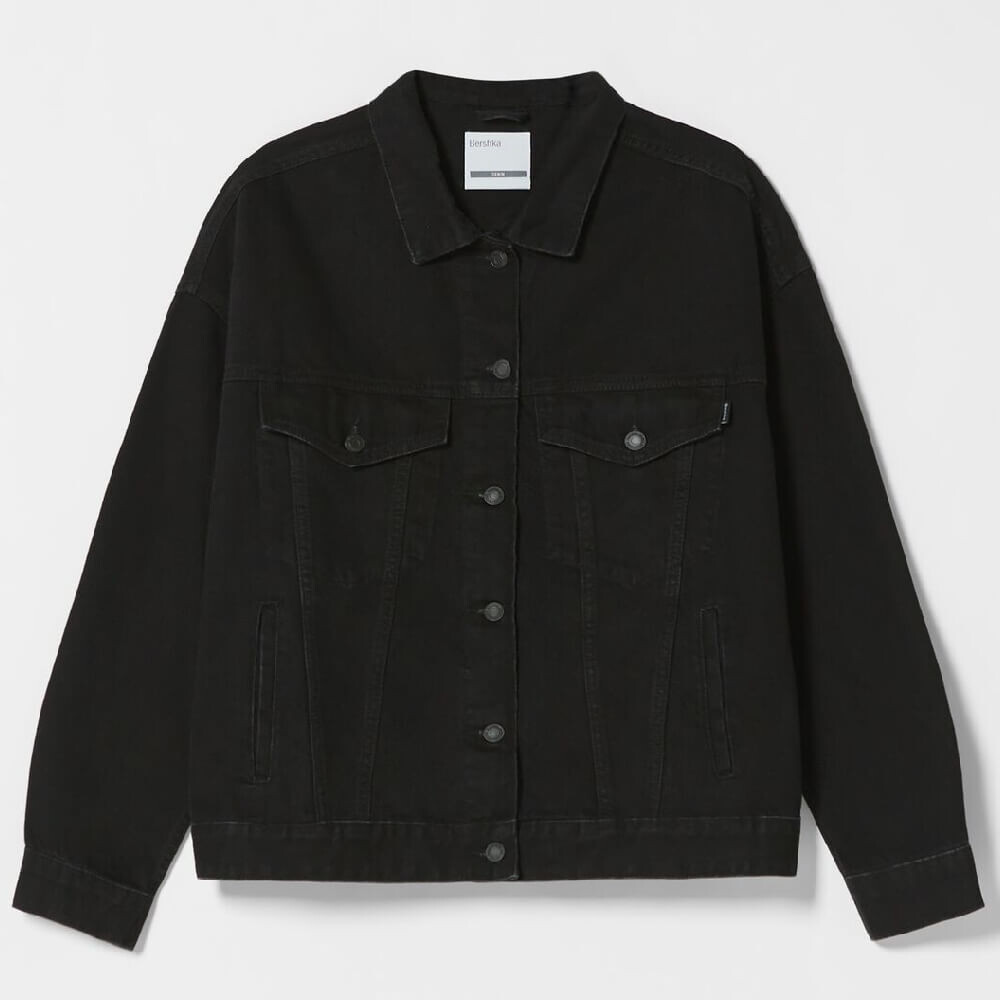 

Куртка Bershka Oversized Denim, черный