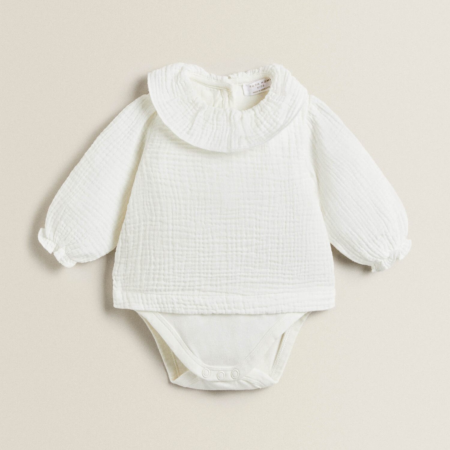 

Боди Zara Home Muslin With Ruffled Neckline, белый