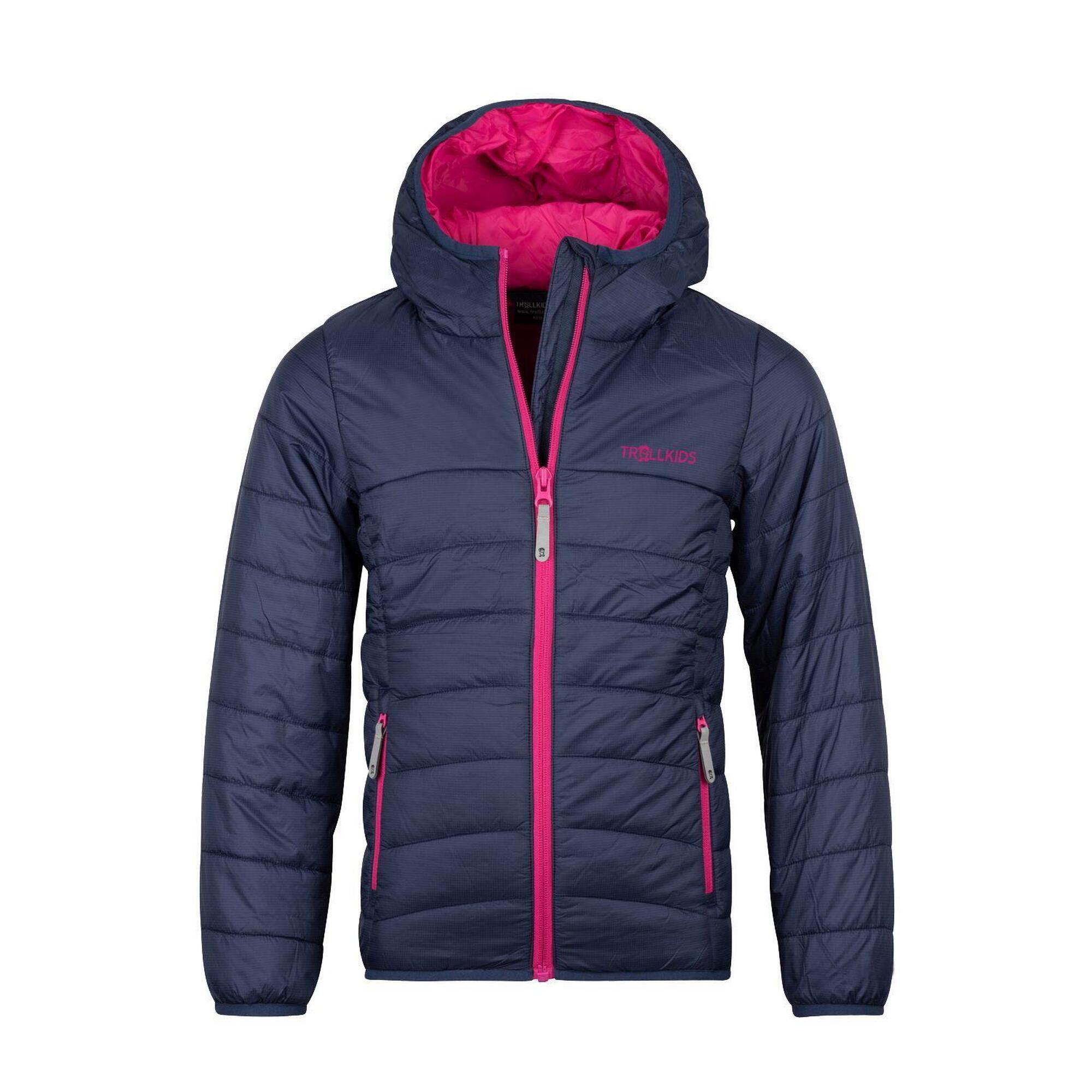 Куртка стеганая Trollkids Eikefjord для девочки, темно-синий/фиолетовый куртка стеганая средней длины с пришитым капюшоном зимняя l черный