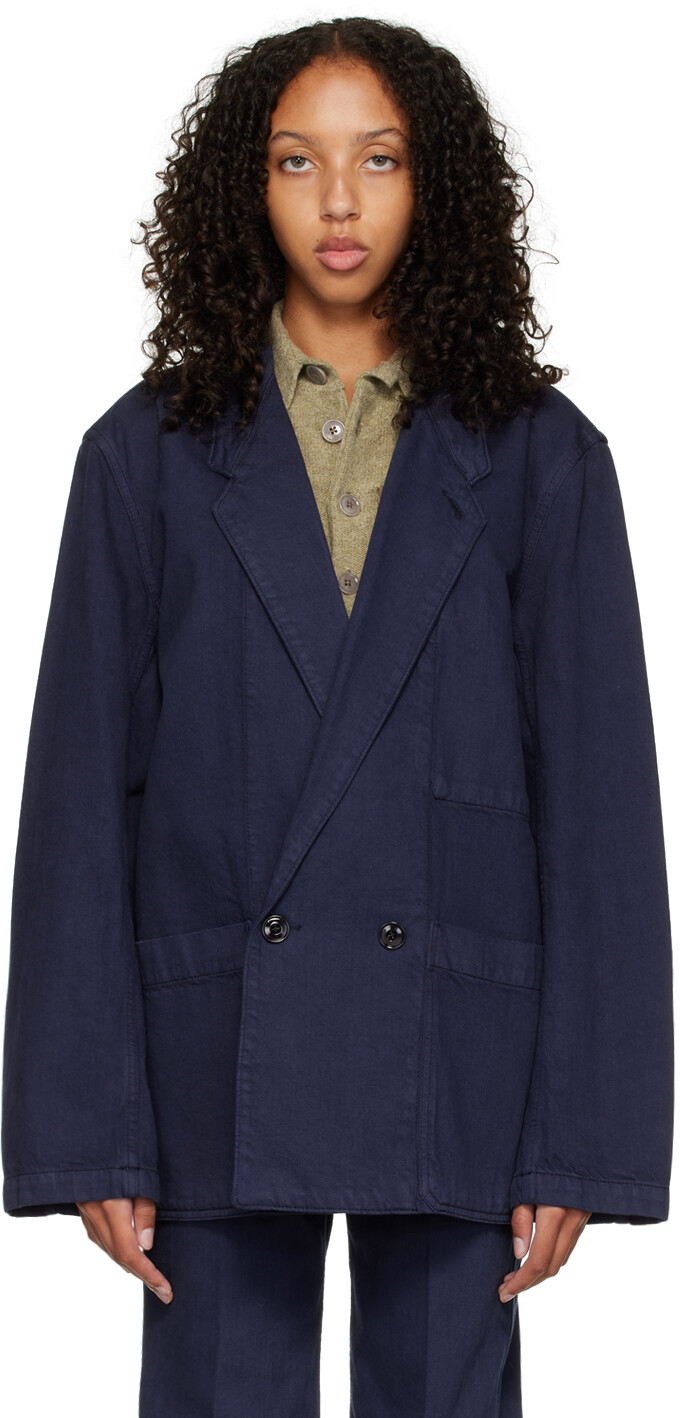 

Темно-синий джинсовый блейзер Workwear LEMAIRE