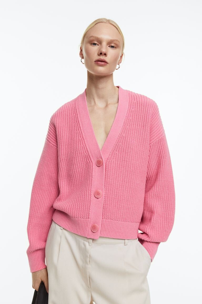 

Полосатый кардиган H&M, розовый