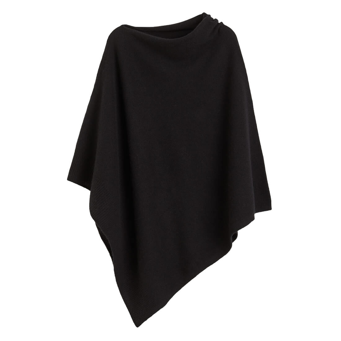 Пончо H&M Premium Selection Fine-knit Cashmere-blend, черный